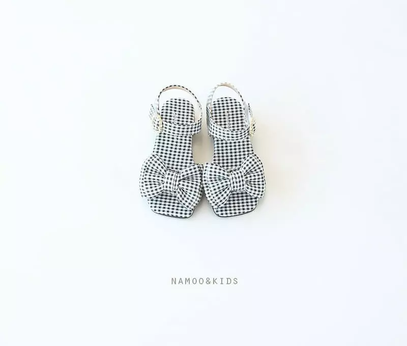 Namoo & Kids - Korean Children Fashion - #todddlerfashion - Oan Ribbon Check Sandals - 5