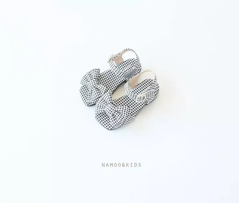 Namoo & Kids - Korean Children Fashion - #toddlerclothing - Oan Ribbon Check Sandals - 6