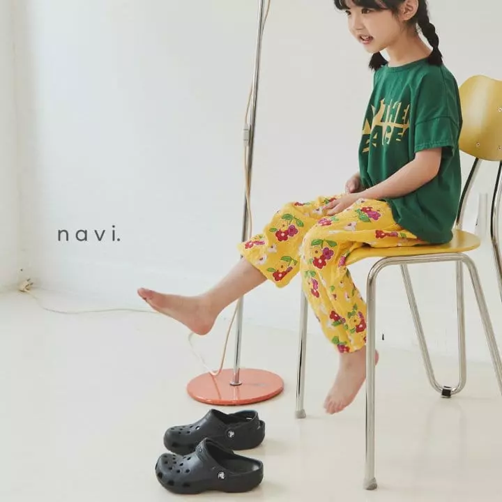 Navi - Korean Children Fashion - #designkidswear - Flower Leaf Pants - 8