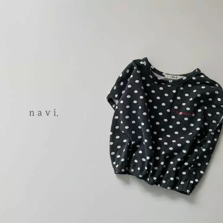 Navi - Korean Children Fashion - #stylishchildhood - Dot Crop Tee - 5