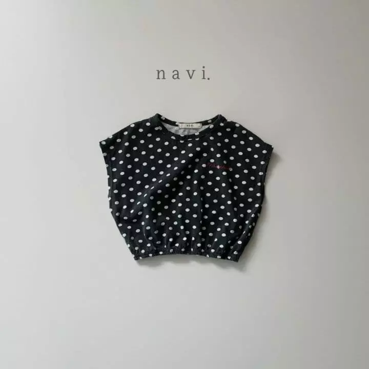 Navi - Korean Children Fashion - #todddlerfashion - Dot Crop Tee - 4