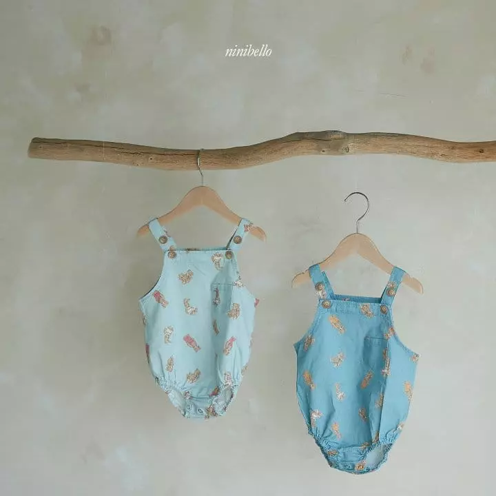 Ninibello - Korean Baby Fashion - #babyfashion - Beeb Bear Denim Bodysuit - 4