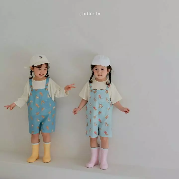 Ninibello - Korean Children Fashion - #Kfashion4kids - Bear Bear Denim Dungarees
