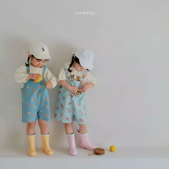 Ninibello - Korean Children Fashion - #childrensboutique - Bear Bear Denim Dungarees - 10