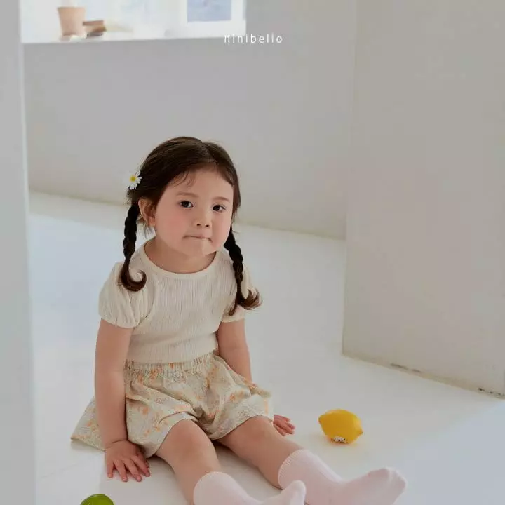 Ninibello - Korean Children Fashion - #fashionkids - Eyelet Puff Tee - 11