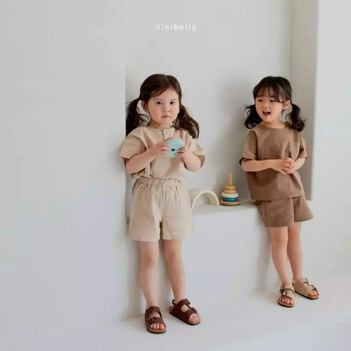 Ninibello - Korean Children Fashion - #kidsshorts - Summer Linen Top Bottom Set - 10