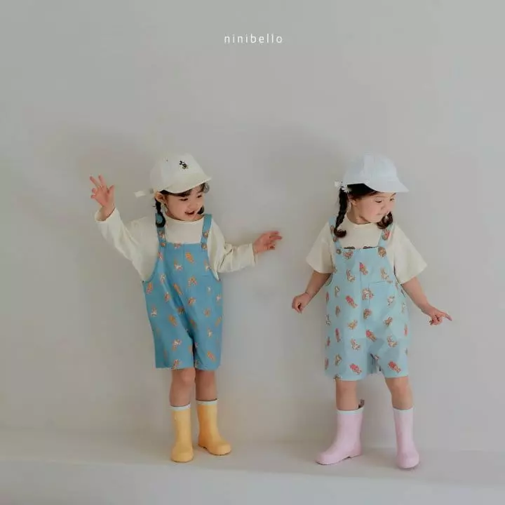 Ninibello - Korean Children Fashion - #littlefashionista - Bear Bear Denim Dungarees - 2