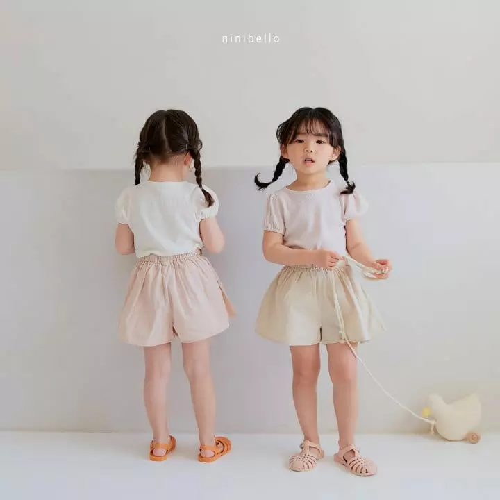 Ninibello - Korean Children Fashion - #prettylittlegirls - Eyelet Puff Tee - 5
