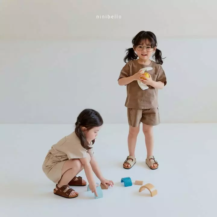 Ninibello - Korean Children Fashion - #prettylittlegirls - Summer Linen Top Bottom Set - 3