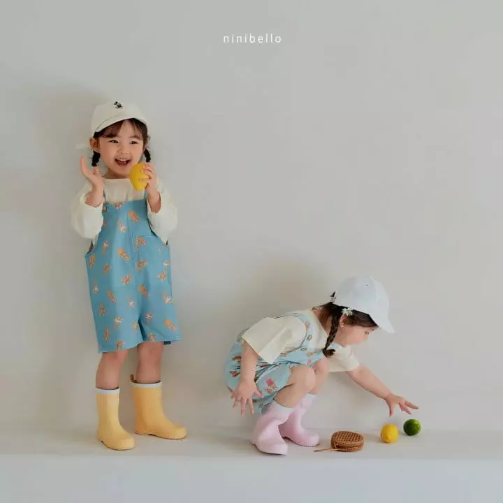 Ninibello - Korean Children Fashion - #stylishchildhood - Bear Bear Denim Dungarees - 8