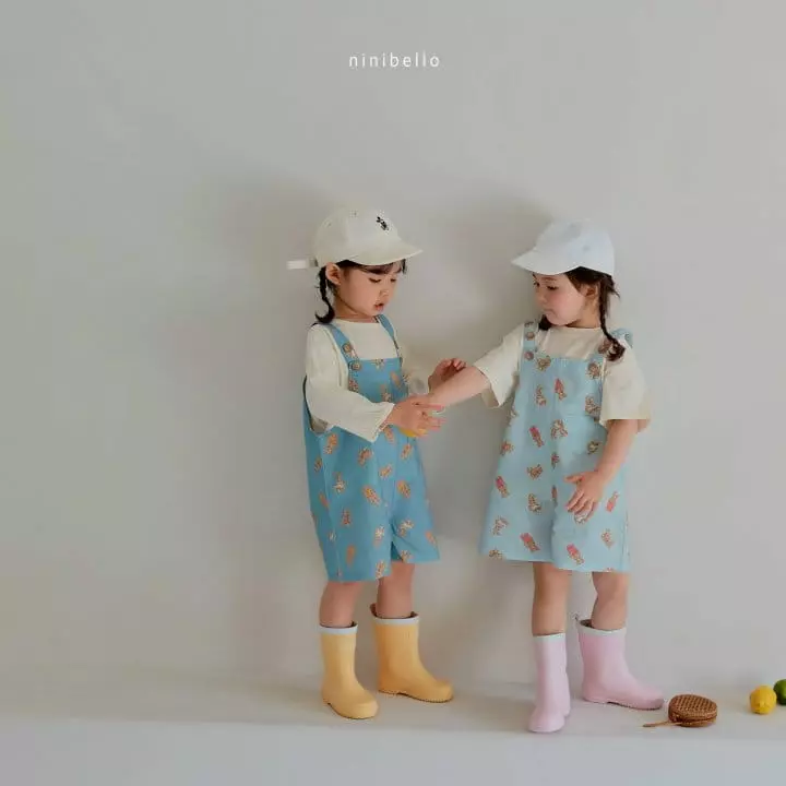 Ninibello - Korean Children Fashion - #toddlerclothing - Bear Bear Denim Dungarees - 7