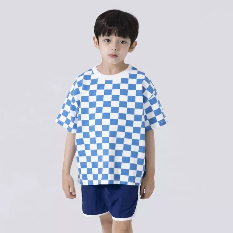 Nrk - Korean Children Fashion - #Kfashion4kids - Square Check Tee - 7