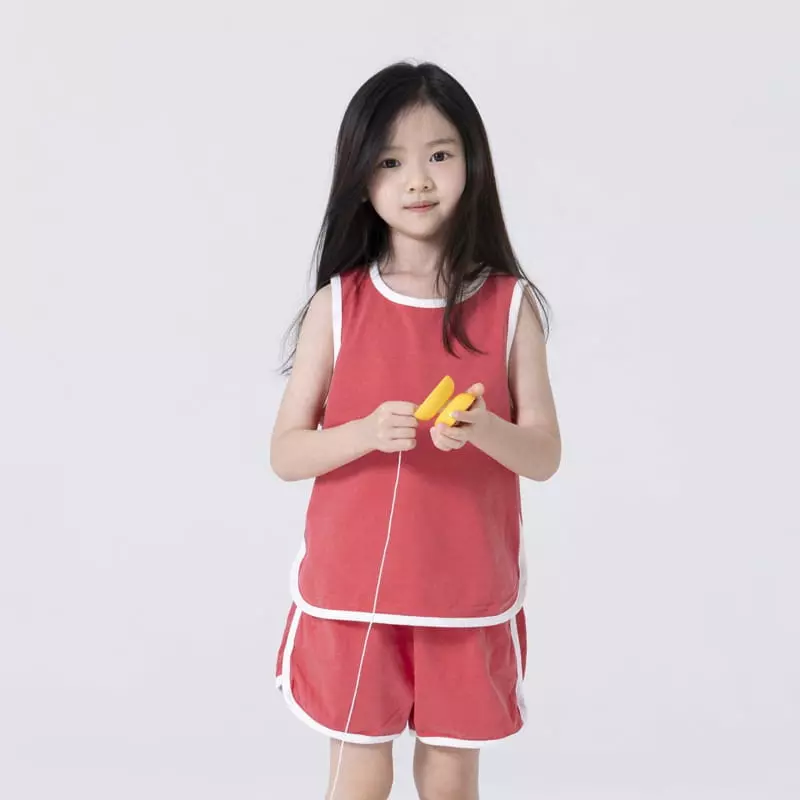 Nrk - Korean Children Fashion - #Kfashion4kids - Pigment Sleeveless Top Bottom Set - 8