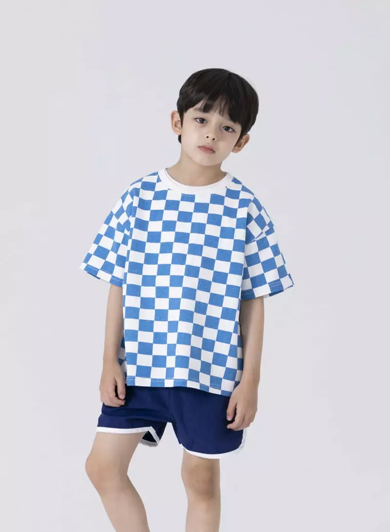 Nrk - Korean Children Fashion - #discoveringself - Square Check Tee - 2