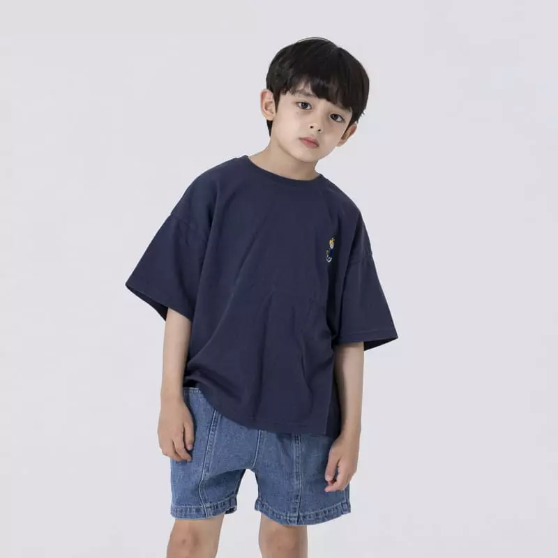Nrk - Korean Children Fashion - #kidsshorts - Kid Embroidery Tee - 5