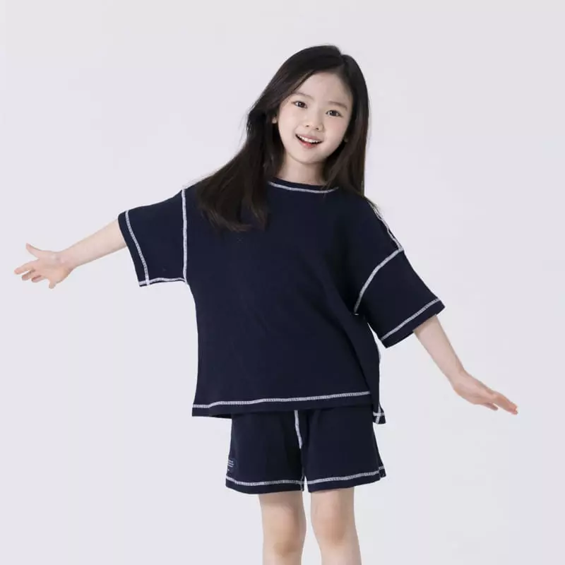 Nrk - Korean Children Fashion - #kidsshorts - Waffle Od Top Bottom Set - 2