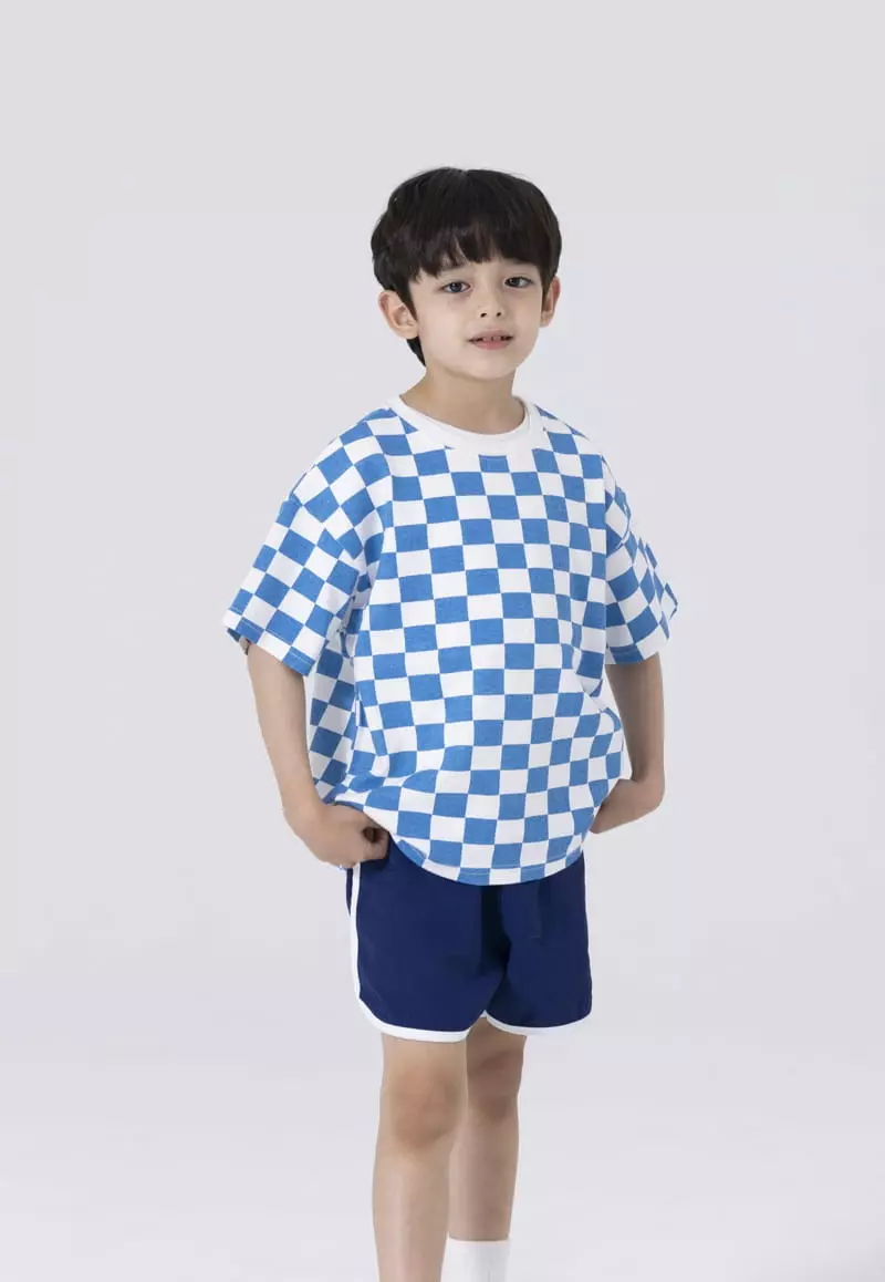 Nrk - Korean Children Fashion - #kidzfashiontrend - Square Check Tee - 6