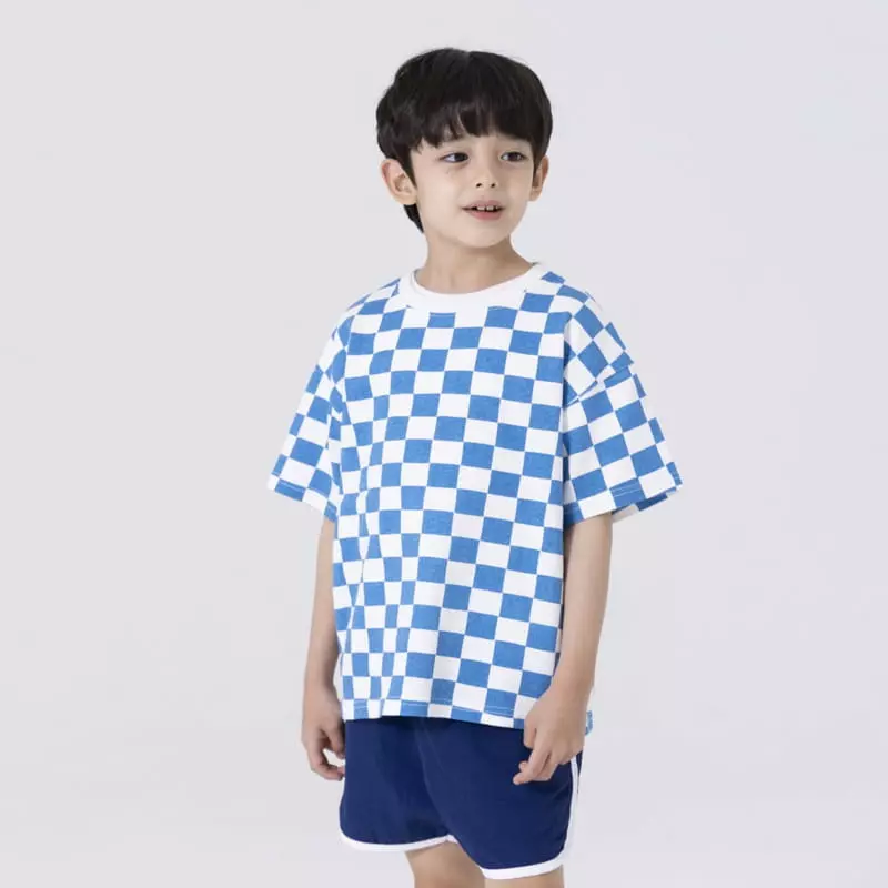 Nrk - Korean Children Fashion - #littlefashionista - Square Check Tee - 8