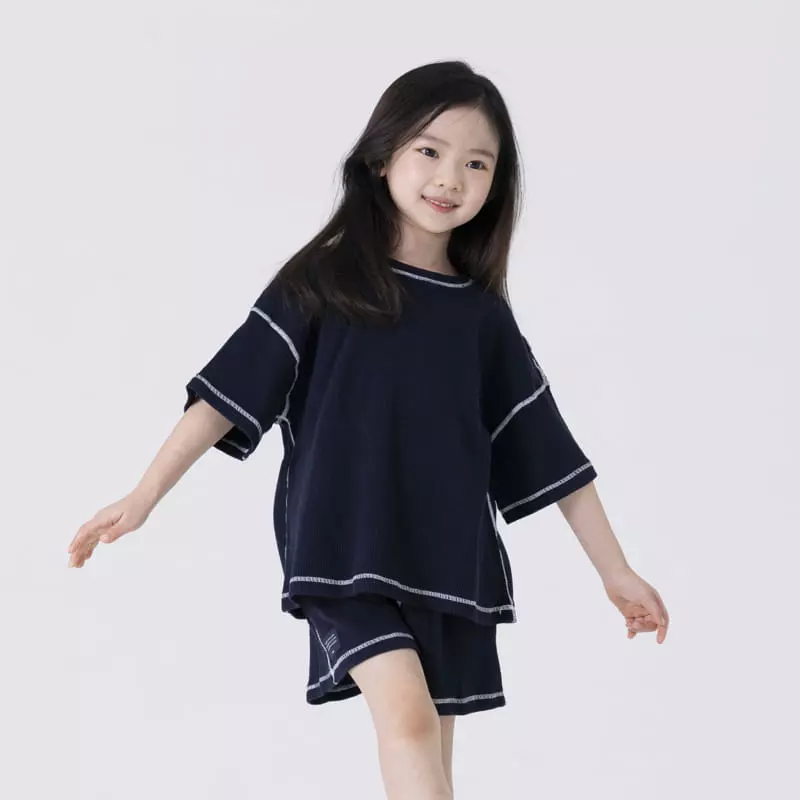 Nrk - Korean Children Fashion - #littlefashionista - Waffle Od Top Bottom Set - 6