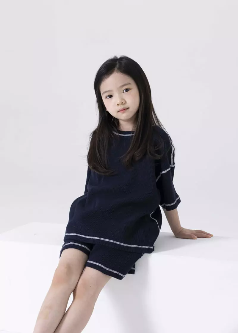 Nrk - Korean Children Fashion - #magicofchildhood - Waffle Od Top Bottom Set - 7