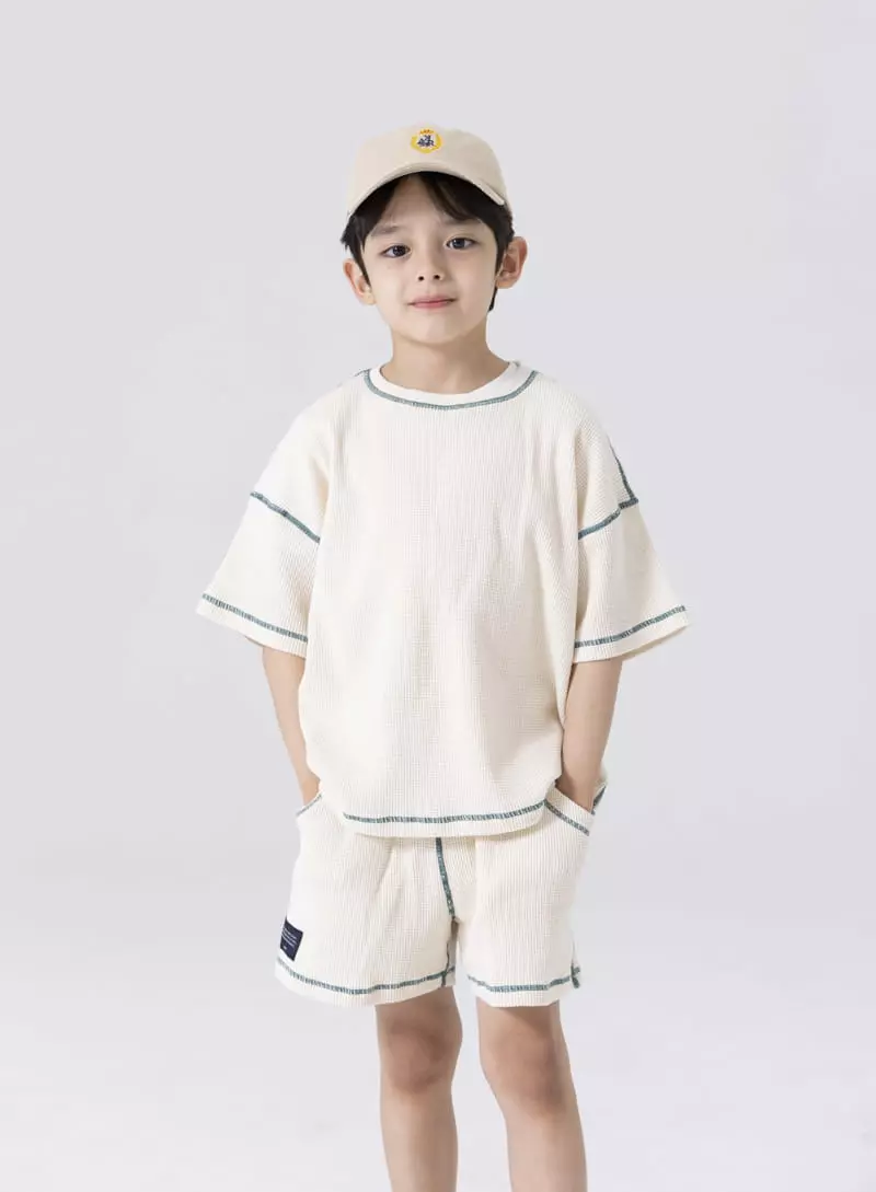 Nrk - Korean Children Fashion - #stylishchildhood - Waffle Od Top Bottom Set - 12