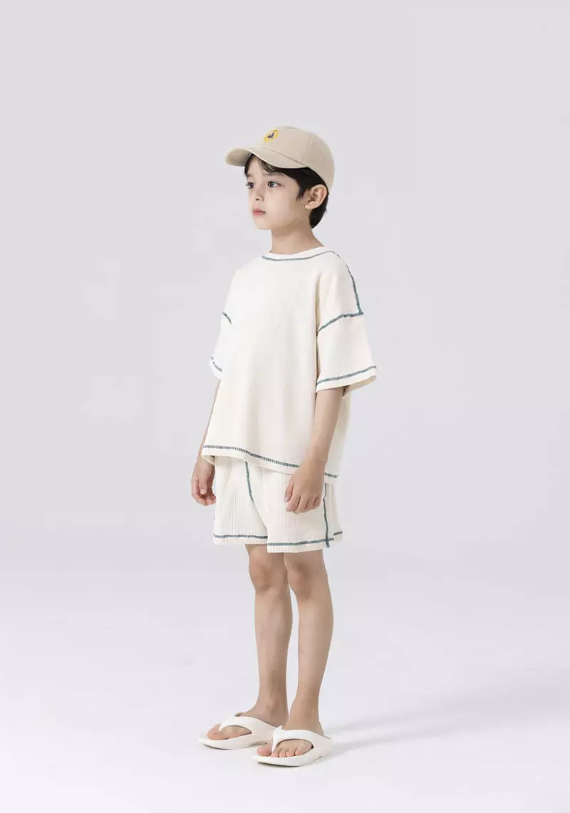 Nrk - Korean Children Fashion - #todddlerfashion - Waffle Od Top Bottom Set - 10