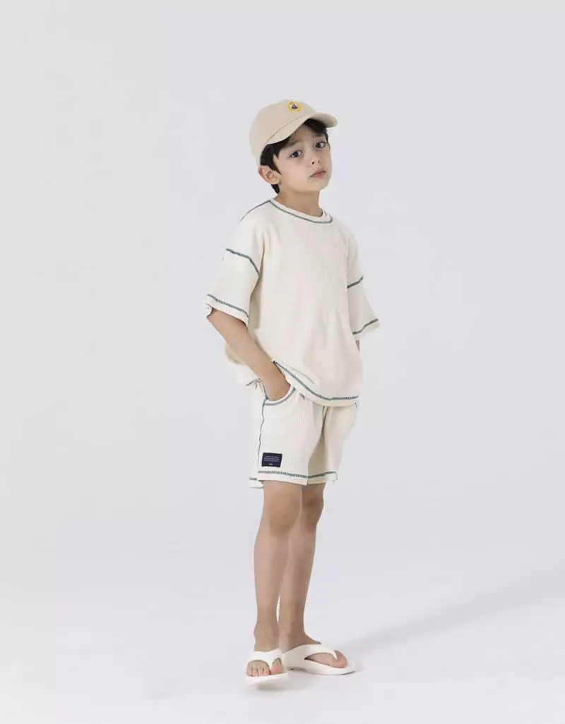 Nrk - Korean Children Fashion - #toddlerclothing - Waffle Od Top Bottom Set - 11