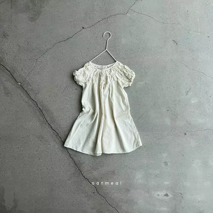 Oatmeal - Korean Children Fashion - #childofig - Nerd Smocked One-piece - 2