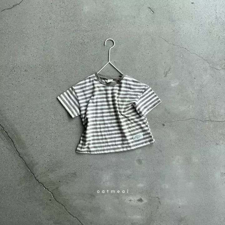 Oatmeal - Korean Children Fashion - #childofig - Basic Stripes Round Tee - 3