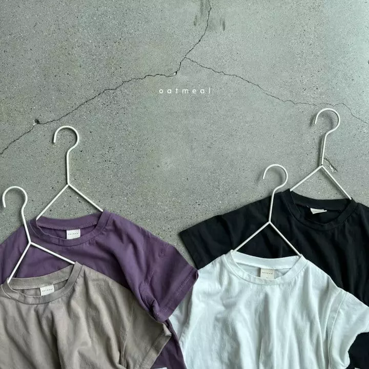 Oatmeal - Korean Children Fashion - #childofig - Basic S Round Tee
