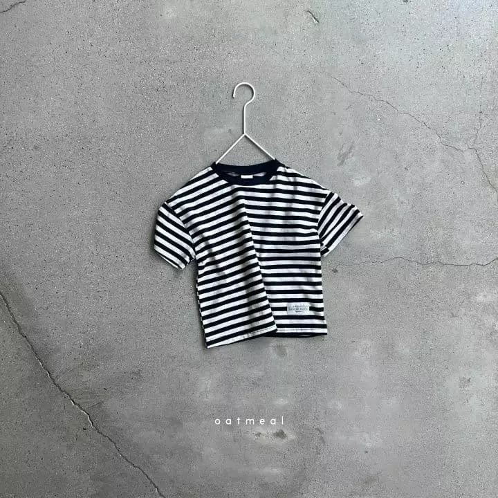 Oatmeal - Korean Children Fashion - #childofig - Basic Stripes Round Tee - 4