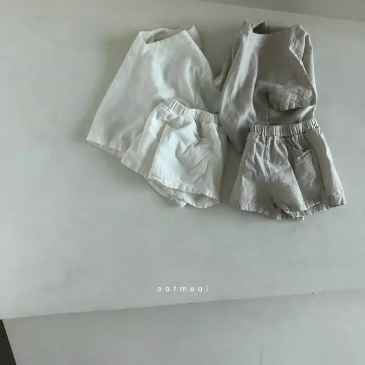 Oatmeal - Korean Children Fashion - #designkidswear - Dagan Linen Top Bottom Set - 12