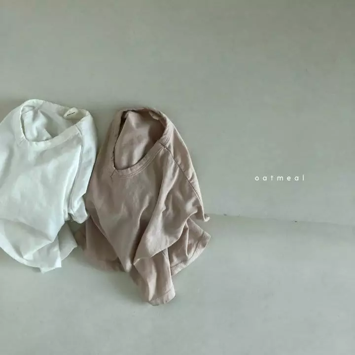 Oatmeal - Korean Children Fashion - #discoveringself - All Day V Round Tee - 10