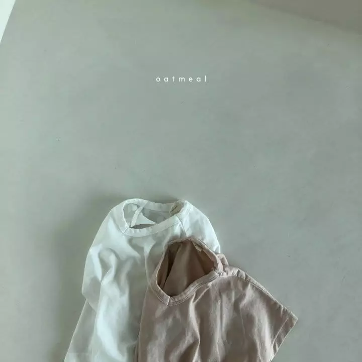 Oatmeal - Korean Children Fashion - #fashionkids - All Day V Round Tee - 11