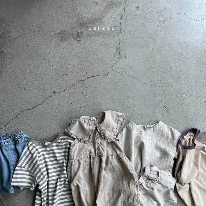 Oatmeal - Korean Children Fashion - #fashionkids - Basic Stripes Round Tee - 7