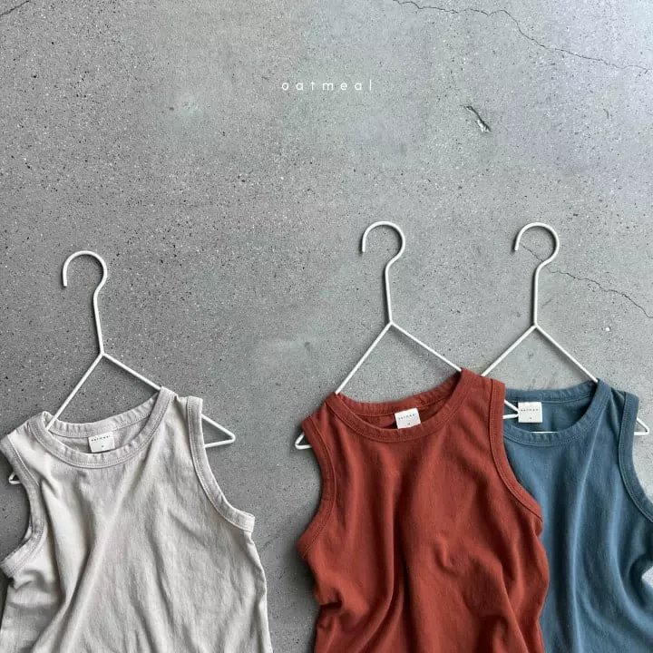 Oatmeal - Korean Children Fashion - #littlefashionista - Basic Sleeveless