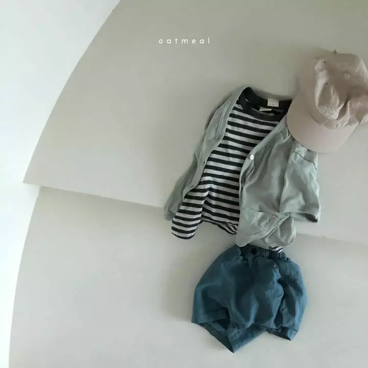 Oatmeal - Korean Children Fashion - #littlefashionista - Basic Stripes Round Tee - 12