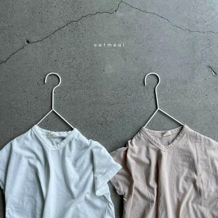 Oatmeal - Korean Children Fashion - #magicofchildhood - All Day V Round Tee