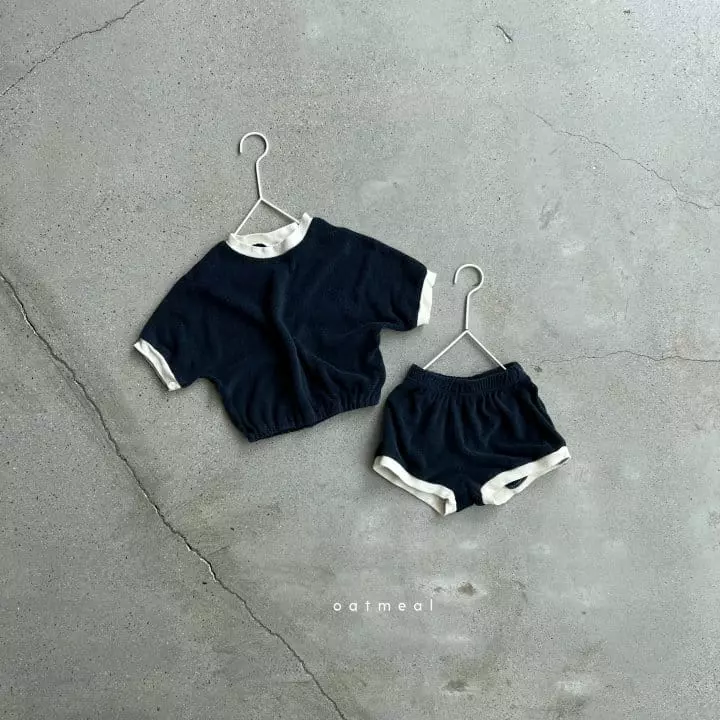 Oatmeal - Korean Children Fashion - #magicofchildhood - Haroi Towel Top Bottom Set - 3