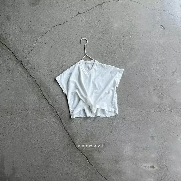 Oatmeal - Korean Children Fashion - #minifashionista - All Day V Round Tee - 2