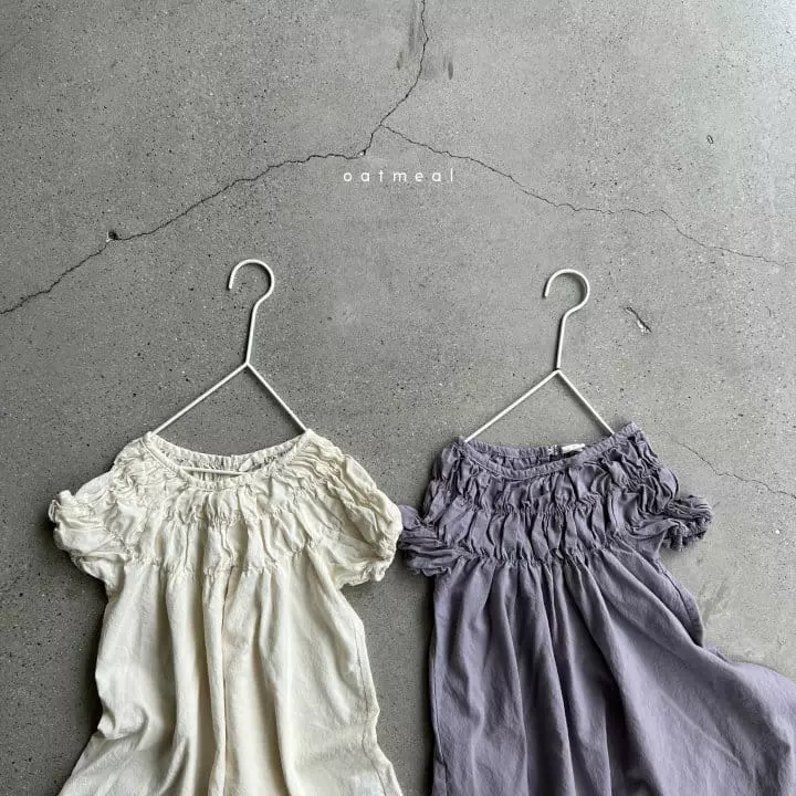 Oatmeal - Korean Children Fashion - #stylishchildhood - Nerd Smocked One-piece