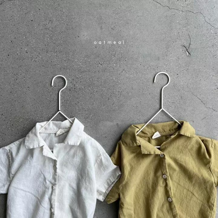 Oatmeal - Korean Children Fashion - #todddlerfashion - Gored Shirt
