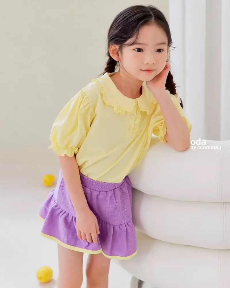 Oda - Korean Children Fashion - #childrensboutique - Jelly Frill Collar Tee - 8