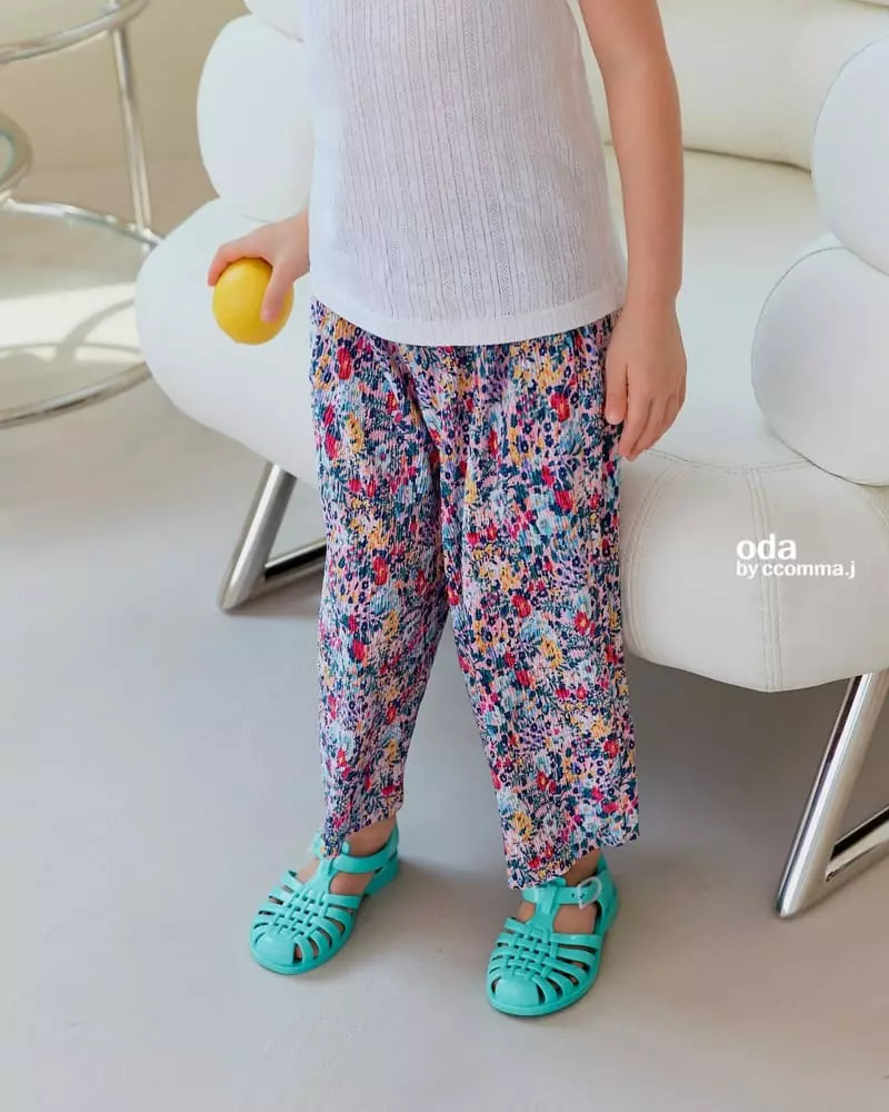 Oda - Korean Children Fashion - #fashionkids - Flower Pleats Pants - 2