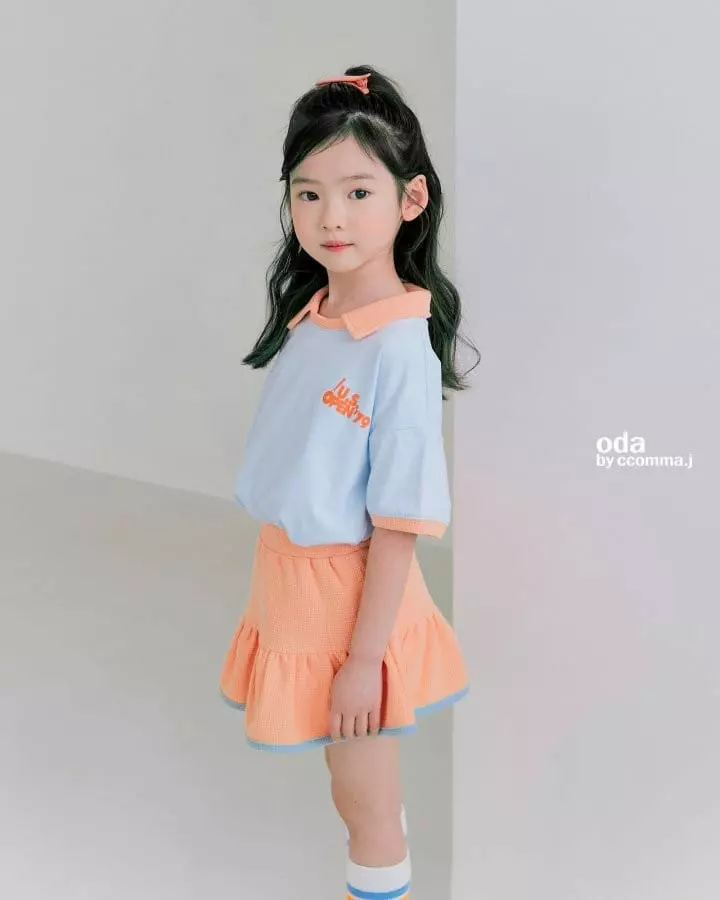 Oda - Korean Children Fashion - #kidsshorts - Candy Waffle Collar Tee - 6