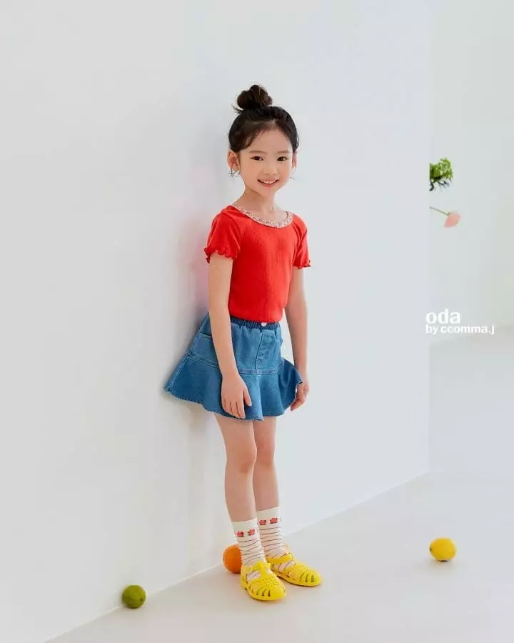 Oda - Korean Children Fashion - #kidsstore - Heart Skirt Leggings - 2