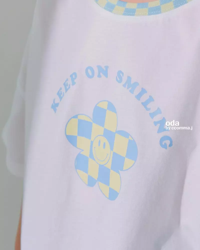 Oda - Korean Children Fashion - #kidsstore - Smile Checker Tee