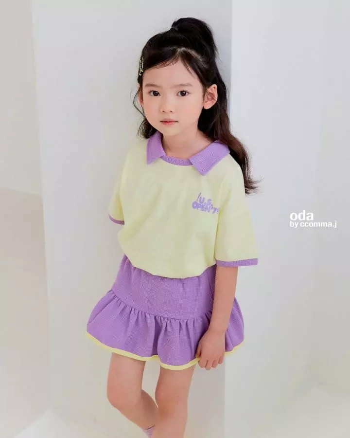 Oda - Korean Children Fashion - #littlefashionista - Candy Waffle Collar Tee - 10