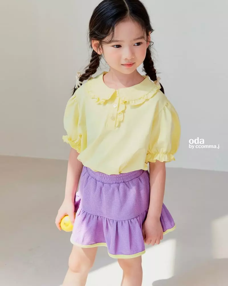Oda - Korean Children Fashion - #magicofchildhood - Jelly Frill Collar Tee