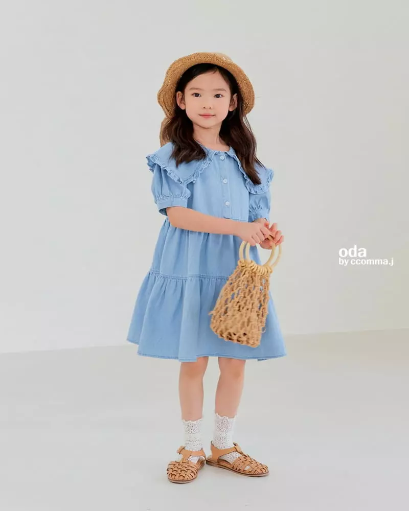 Oda - Korean Children Fashion - #magicofchildhood - Cut Denim One-piece - 7